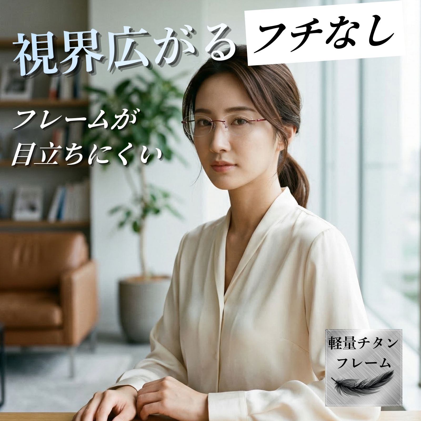 MIDI MIDIリムレス 遠近両用老眼鏡 遠近両用メガネ 累進多焦点