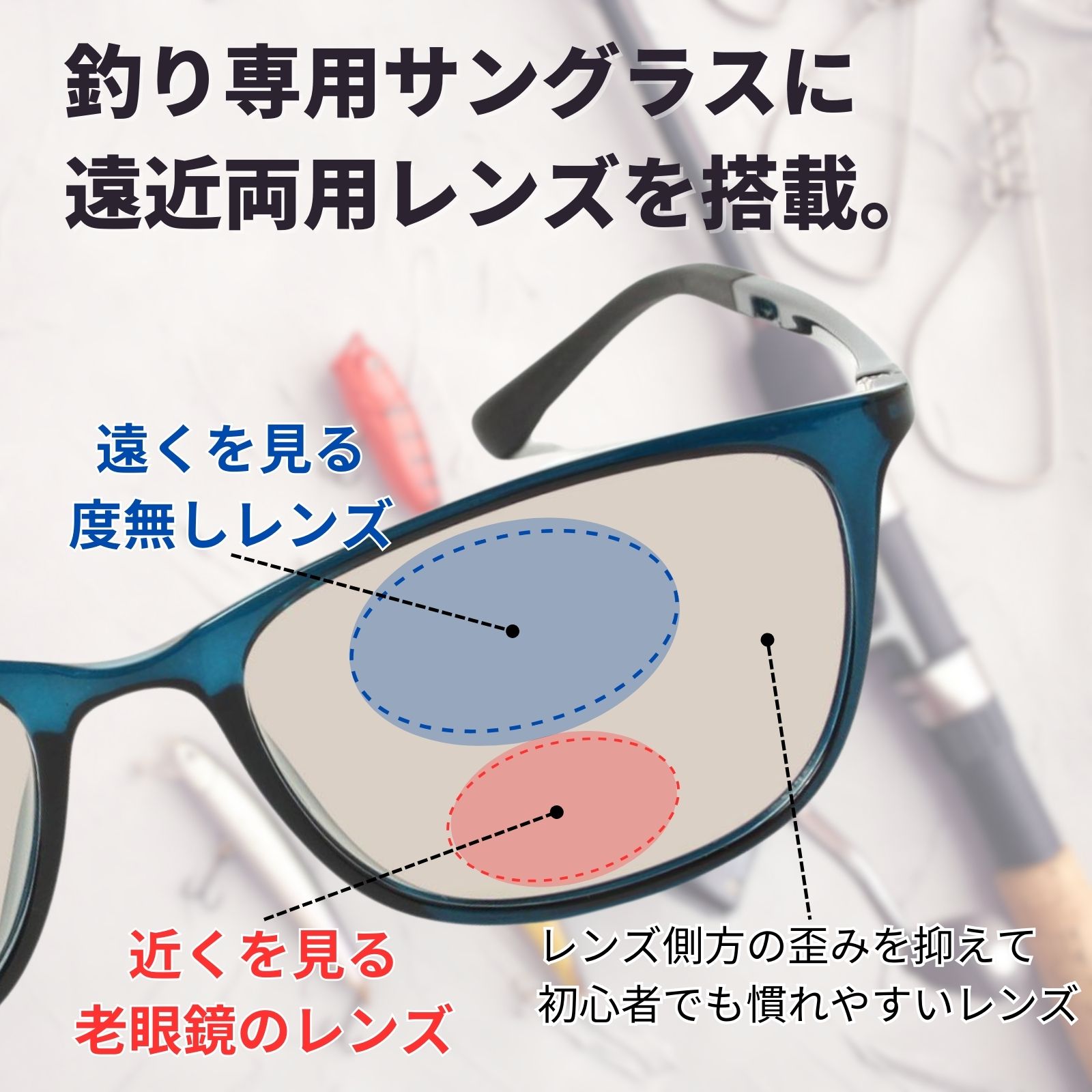 MIDI 老眼鏡付き偏光サングラス 遠近両用 & 偏光サングラス サングラス