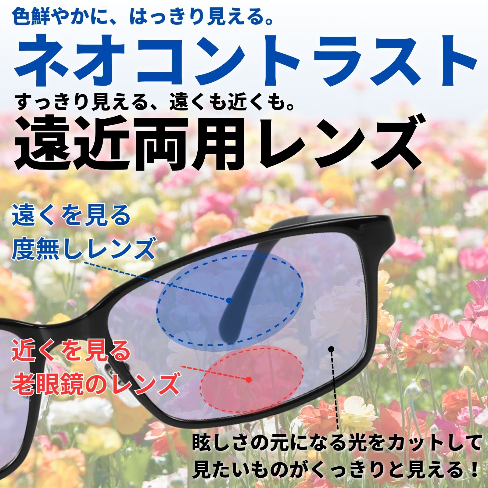 MIDI ネオコントラスト レンズ ハイコントラスト 遠近両用老眼鏡