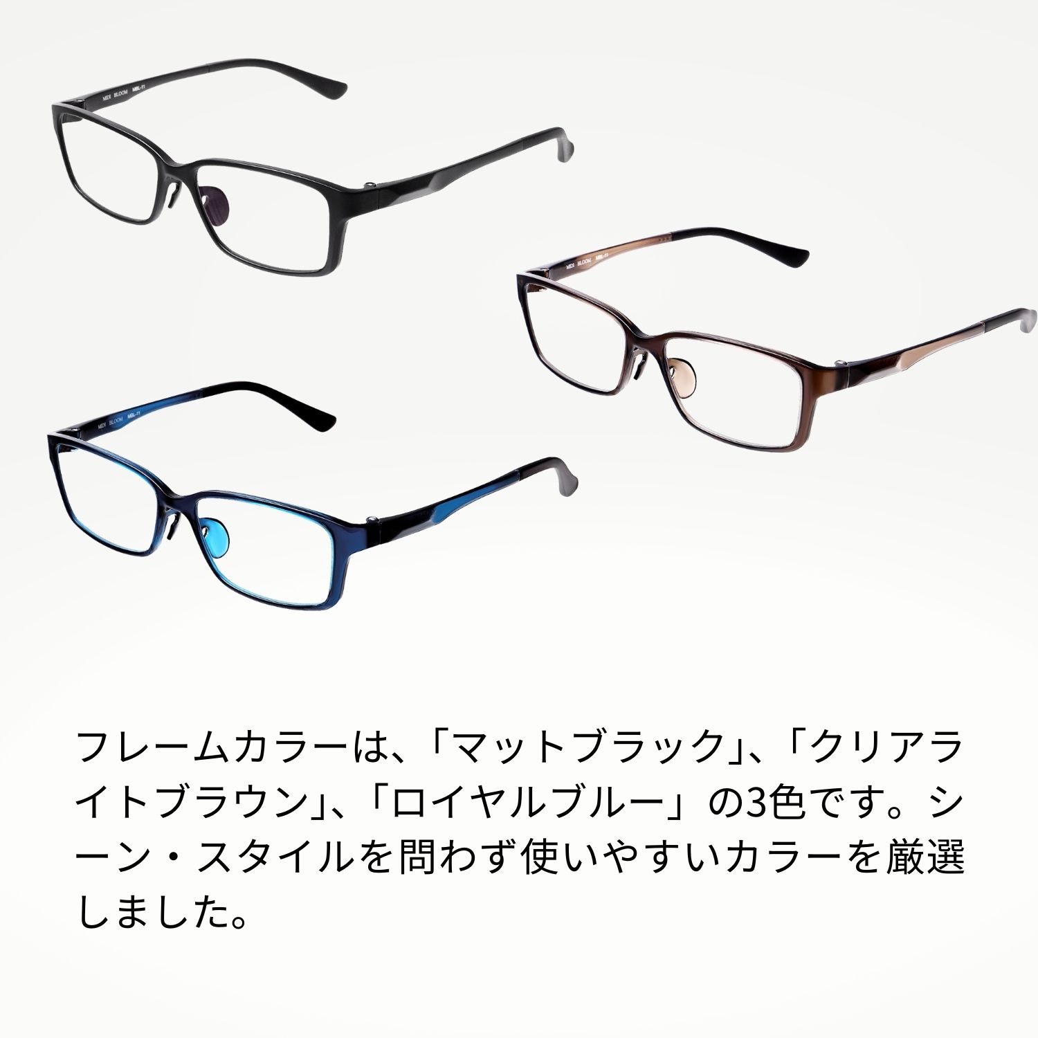 遠近両用メガネ 遠用度なし 老眼+1.00 ウェリントン 鯖江 AK401 新品