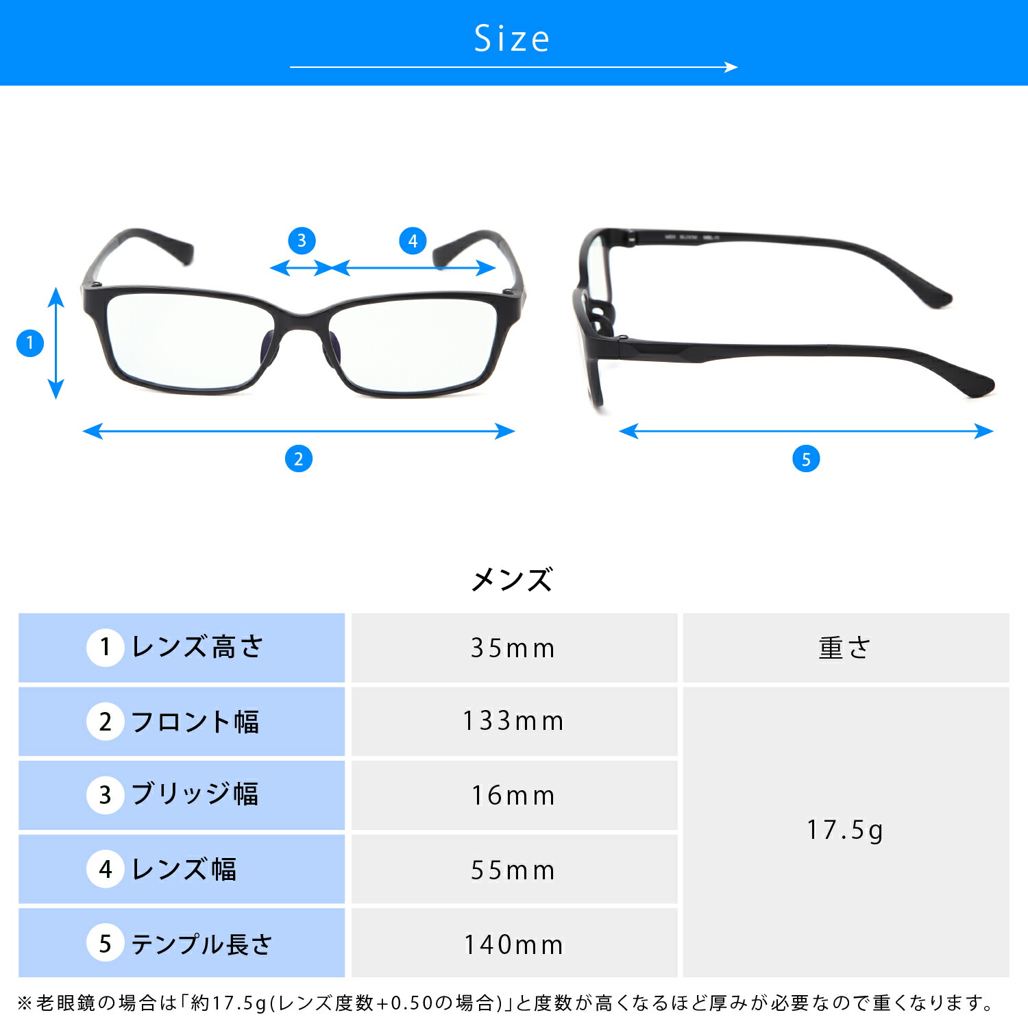 MIDI BLOOM 老眼鏡 左右 左右違う度数 左右調整 左右差 左右別の度数の