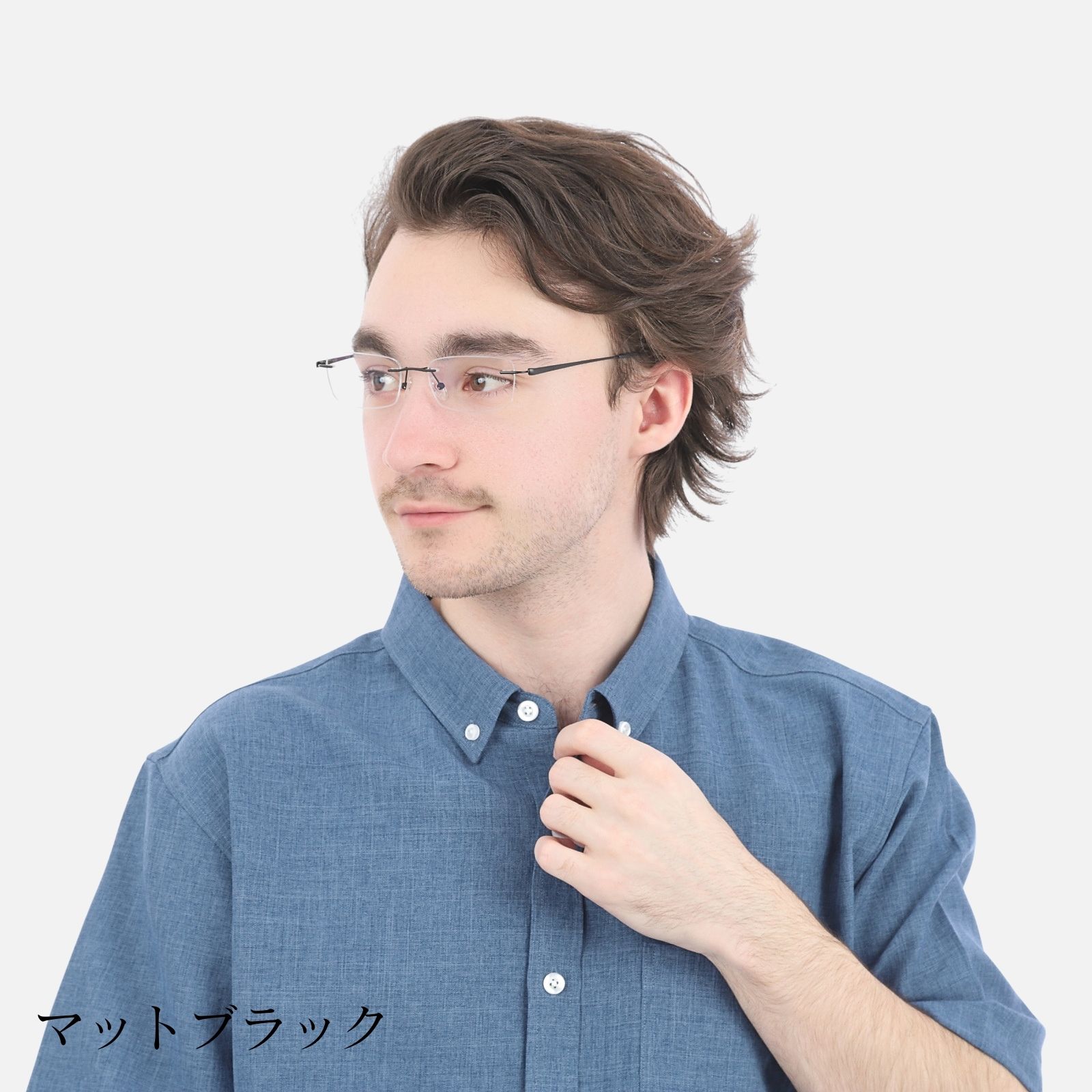 MIDI リムレス 度付きメガネ フチなし ふちなし度付きメガネ フチなしメガネ フチなし眼鏡 メンズ チタン製 鯖江ラボ加工 M326-NS-RL03-L | MIDI | 07