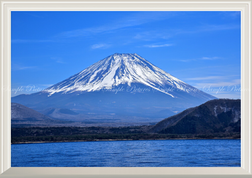 絵画風 壁紙ポスター (はがせるシール式) 壮大な富士山の勇姿 山中湖 ふじやま【扉なし窓仕様】 キャラクロ FJS-059NA1(A1版  830mm×585mm)＜日本製＞