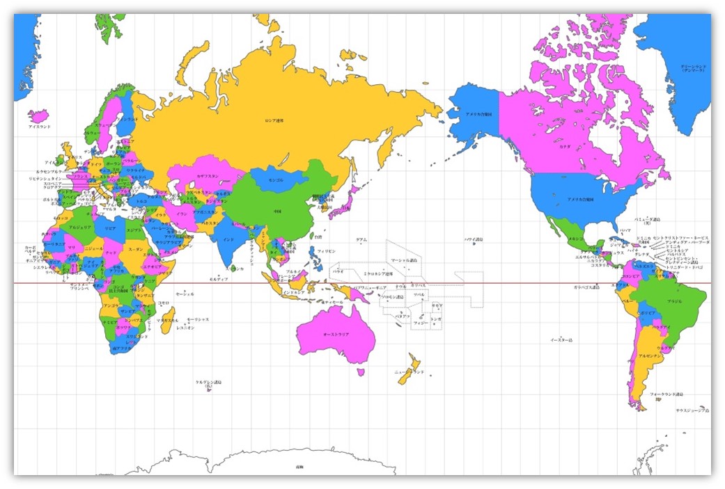 絵画風 壁紙ポスター (はがせるシール式) 世界地図 メルカトル図法 キャラクロ WMP-007S1(870mm×576mm)＜日本製＞ :  wmp-007s1 : レアルインターショップ - 通販 - Yahoo!ショッピング