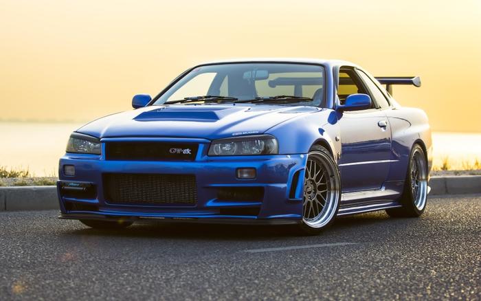 絵画風 壁紙ポスター (はがせるシール式) 日産 スカイライン GT-R R34