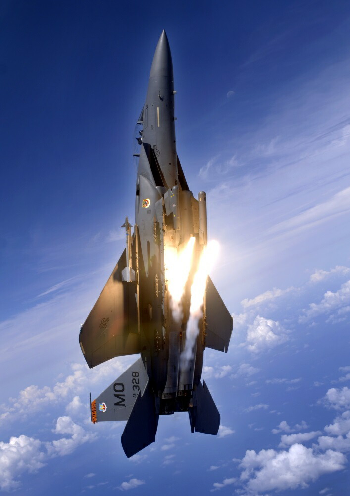 絵画風 壁紙ポスター (はがせるシール式) 戦闘機 F-15E