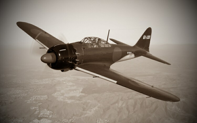 絵画風 壁紙ポスター (はがせるシール式) ゼロ戦 零戦52型 A6M5