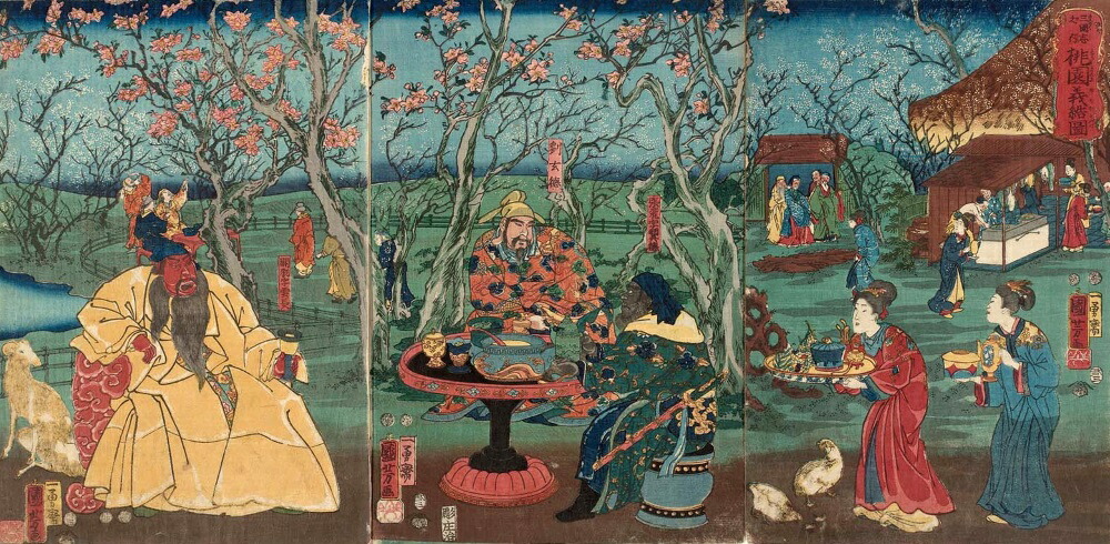 絵画風 壁紙ポスター【フルサイズ版】 三国志 桃園の誓い 通俗三国志之