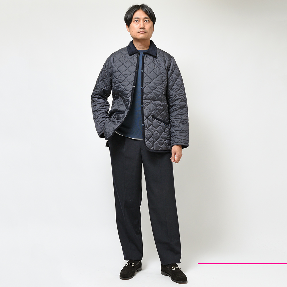 LAVENHAMラベンハム◼︎キルティング　クルーネックジャケット◼︎サイズ10 LAVENHAM ラベンハム DENHAM デンハム ポリエステル キルティング