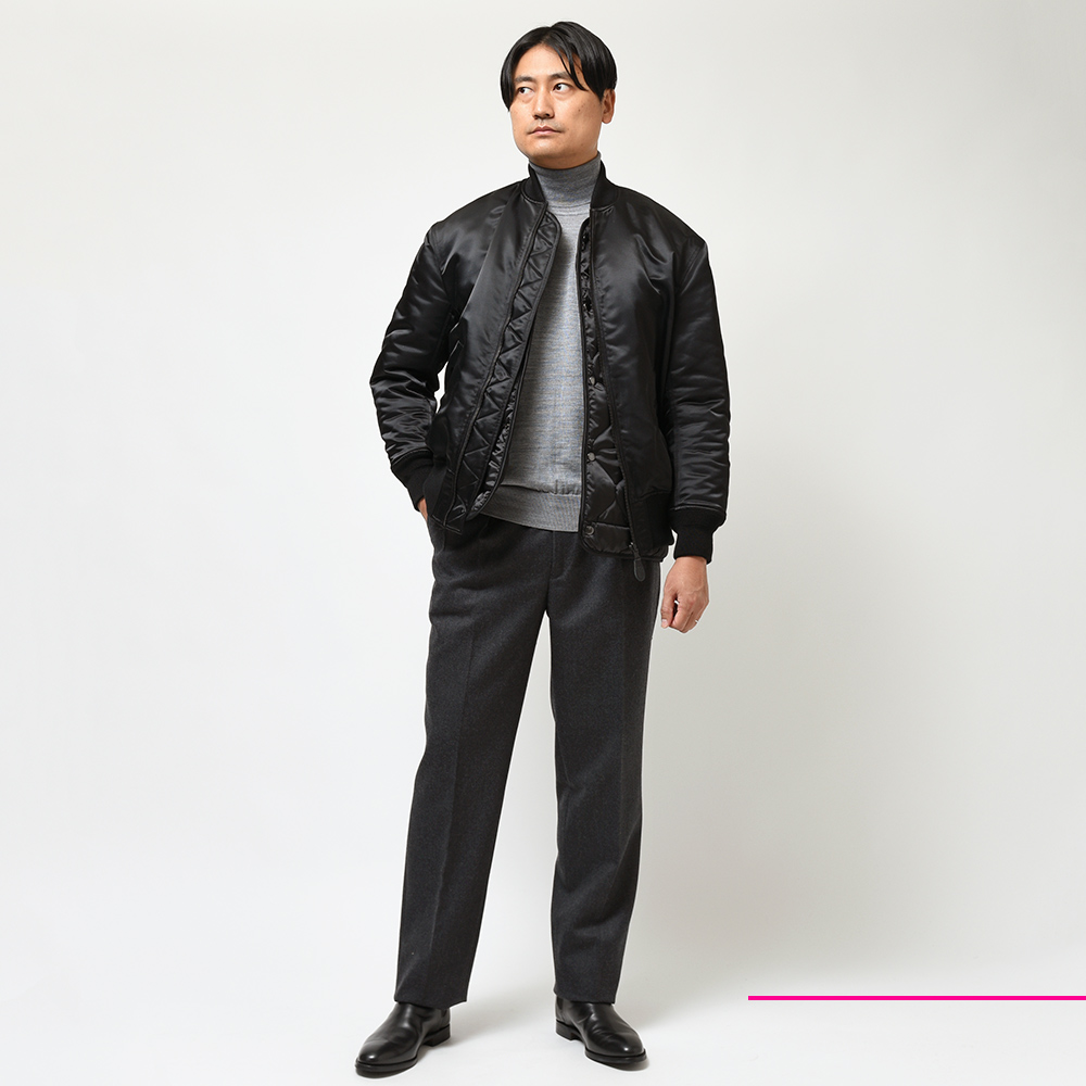 Scye サイ ナイロン コットン ツイル リバーシブル 中綿 MA-1 ボンバー