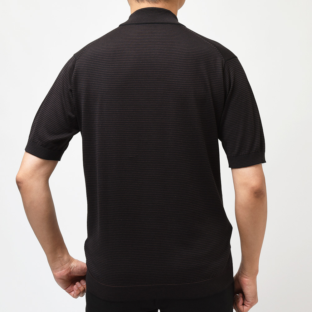 JOHN SMEDLEY ジョンスメドレー S4630 シーアイランドコットン 30ゲージ マイクロボーダー モックネック ニット JOHN と SMEDLEY シャツ39 パンツ48 32インチ