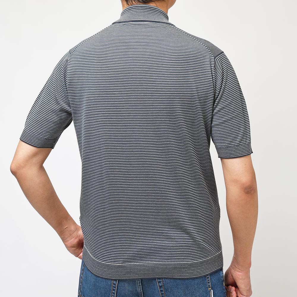 JOHN SMEDLEY ジョンスメドレー S4630 シーアイランドコットン 30ゲージ マイクロボーダー モックネック ニット JOHN と SMEDLEY シャツ39 パンツ48 32インチ