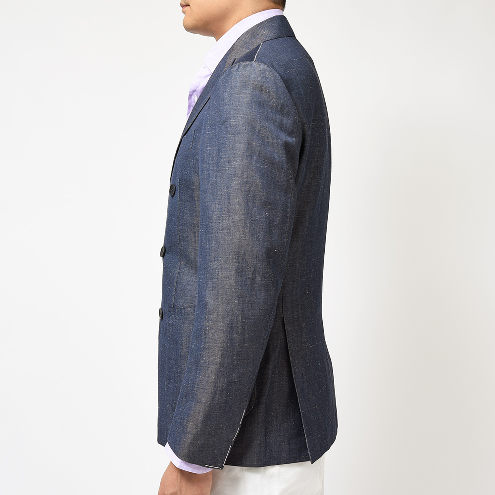 美品 Stile Latino LEO ダブル ウールフランネル ネイビー 50 Stile Latino / スティレラティーノ アルパカウールナイロン