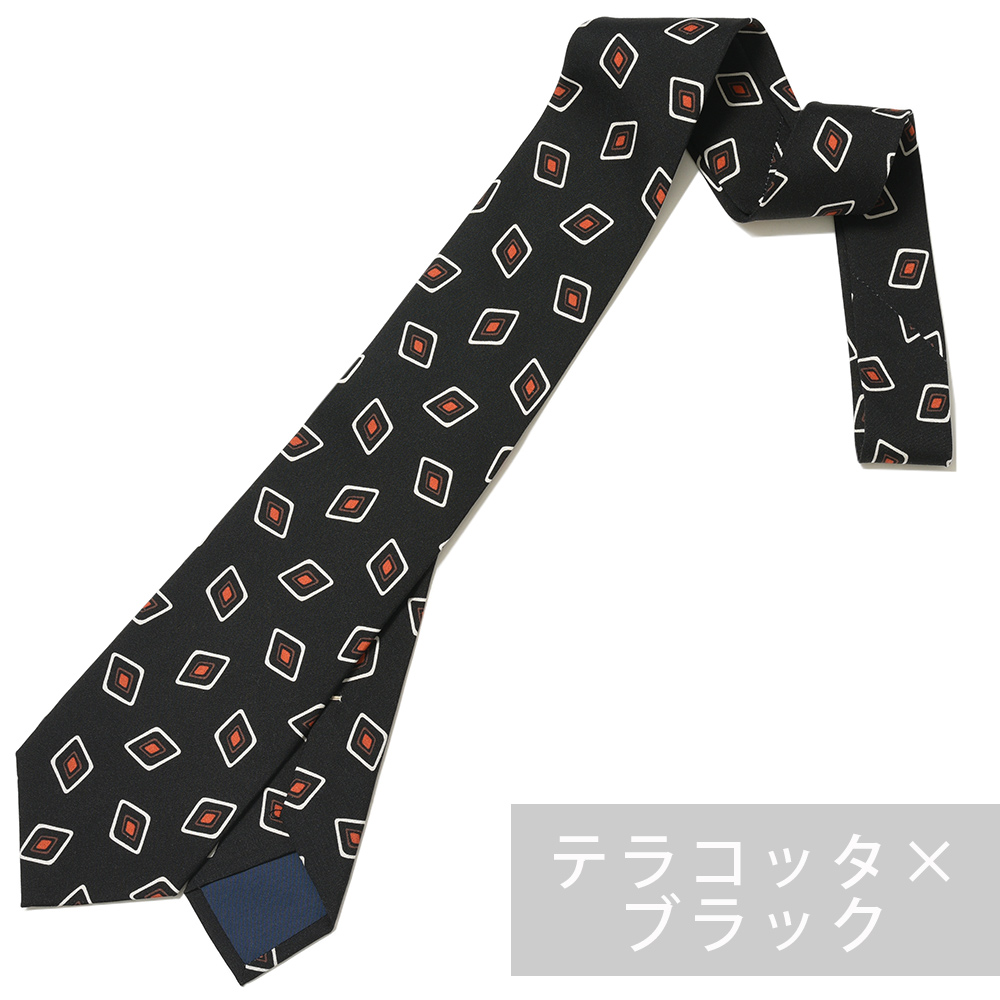□新品【Fattori/ファットーリ(伊)】極上タイ 小紋柄 イタリア製