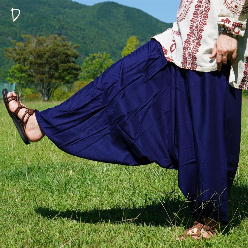 エスニック アラジン サルエルパンツ プレーン 5color 無地 ジャスト