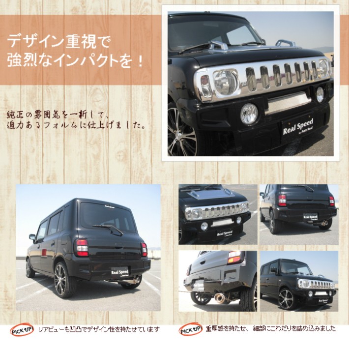 RealSpeed】リアルスピード【ラパン(HE21S)】ハマー仕様エアロ3点 