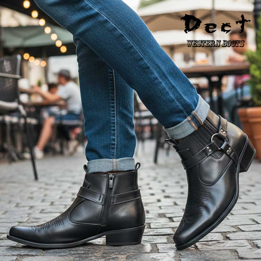 ウェスタンブーツ ショート メンズ ブーツ サイドゴアブーツ ビジネス