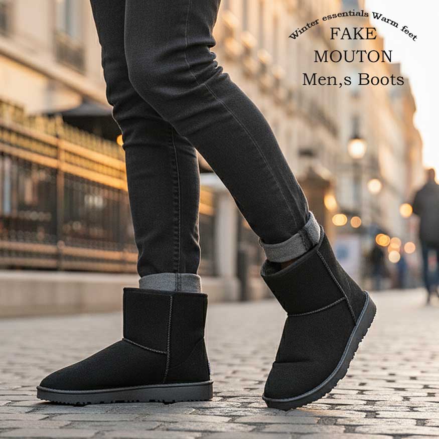 ムートンブーツ メンズ メンズブーツ ショートブーツ 防寒 裏起毛 厚底 DECT デクト ブランド |  | 01