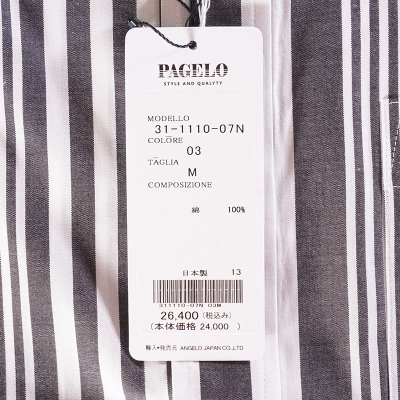 PAGELO プリントモノクロシャツ　M PAGELO プリントモノクロシャツ M
