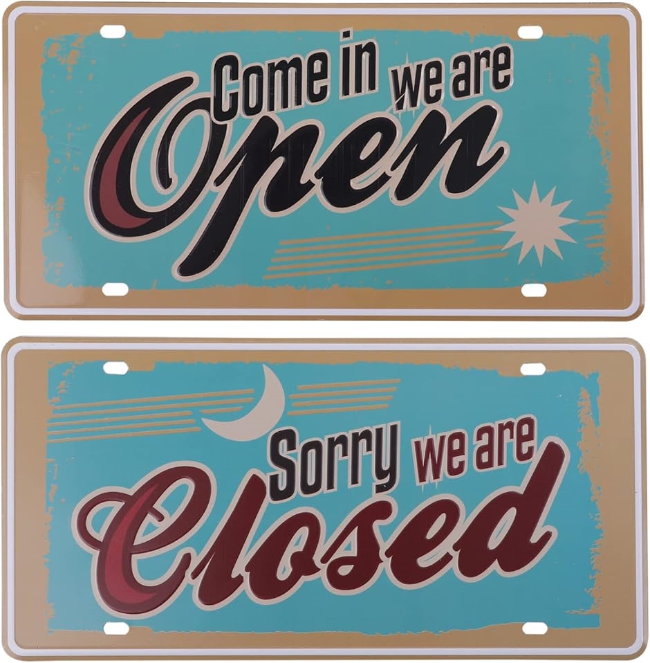 ブリキ看板 OPEN CLOSED 2枚セット 小サイズ : REAPRI - 通販 - Yahoo
