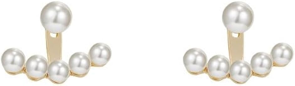 Yahoo! Yahoo!ショッピング(ヤフー ショッピング)ピアス パール ラインピアス 5連パール 2way 両耳用 フェイクパール シンプル 女性 入学式 ギフト おしゃれ MDM（ホワイト）