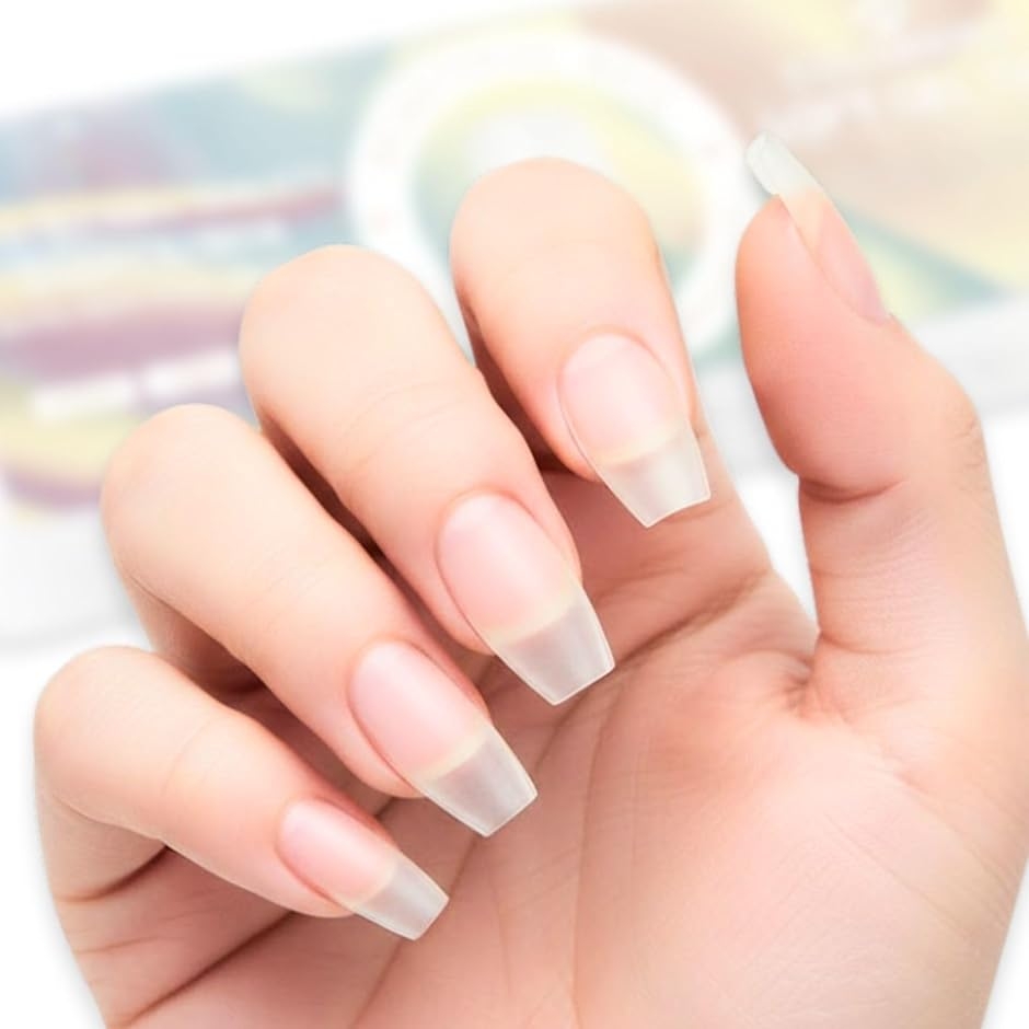 ネイルチップ Silvella ショート 0.1mm超薄 クリア サンディング加工