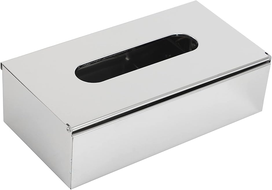 ティッシュケース ステンレス ティッシュボックス ペーパータオル カバー ティッシュ箱 インテリア (シルバー,  レギュラーサイズ)