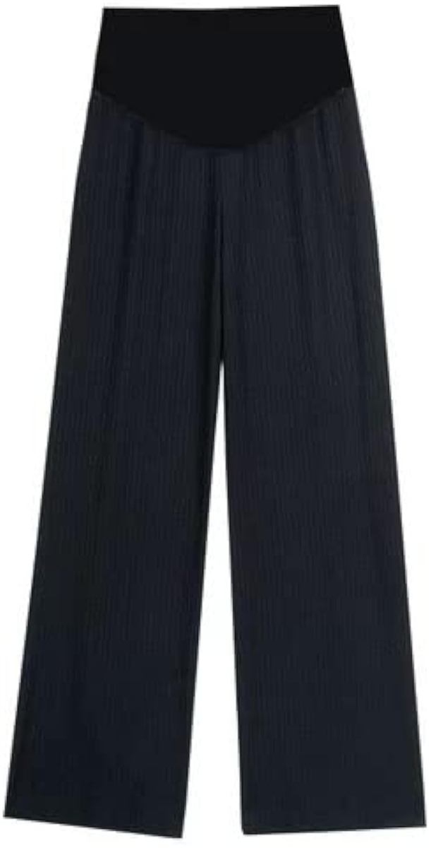 マタニティワイドパンツ ゆったり ウエスト調節 アジャスター (ブラック,  M)