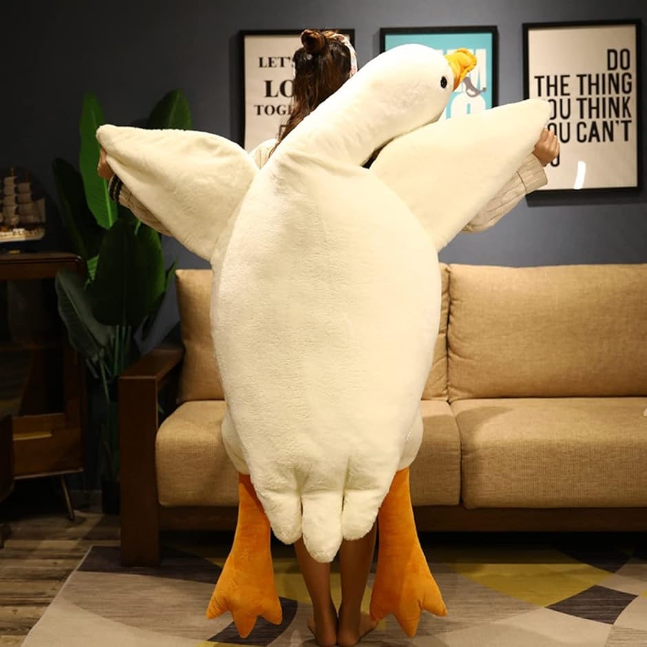 抱き枕 白いガチョウ クッション 特大 全長約190cm 動物 ぬいぐるみ