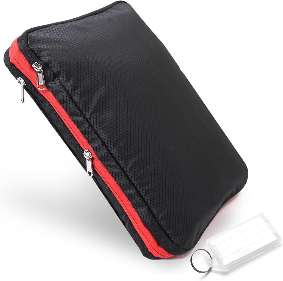 旅行用圧縮袋 圧縮バック 旅行用ポーチ 衣類 トラベルポーチM ネームプレート(35x25x4cm)