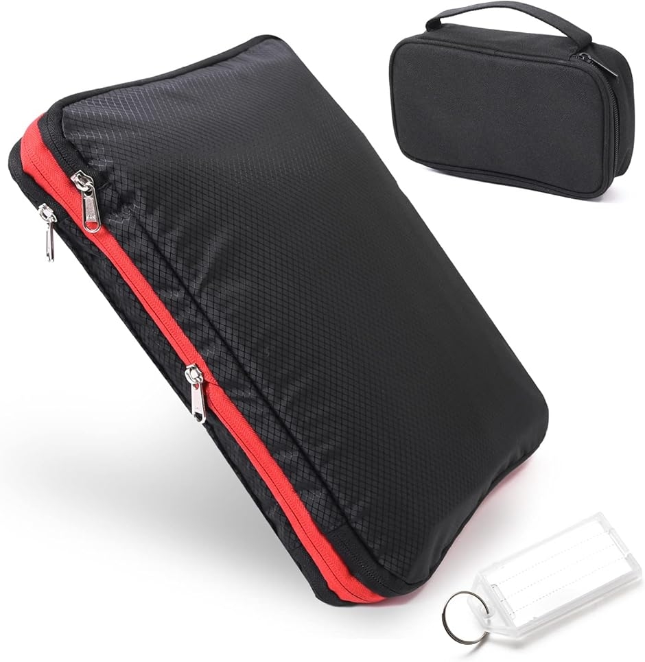 旅行用圧縮袋 圧縮バック ガジェットポーチ 旅行用ポーチ 衣類 トラベルポーチM ネームプレート セット(35x25x4cm)