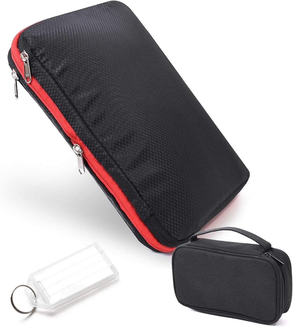 旅行用圧縮袋 圧縮バック ガジェットポーチ 旅行用ポーチ 衣類 トラベルポーチS ネームプレート セット