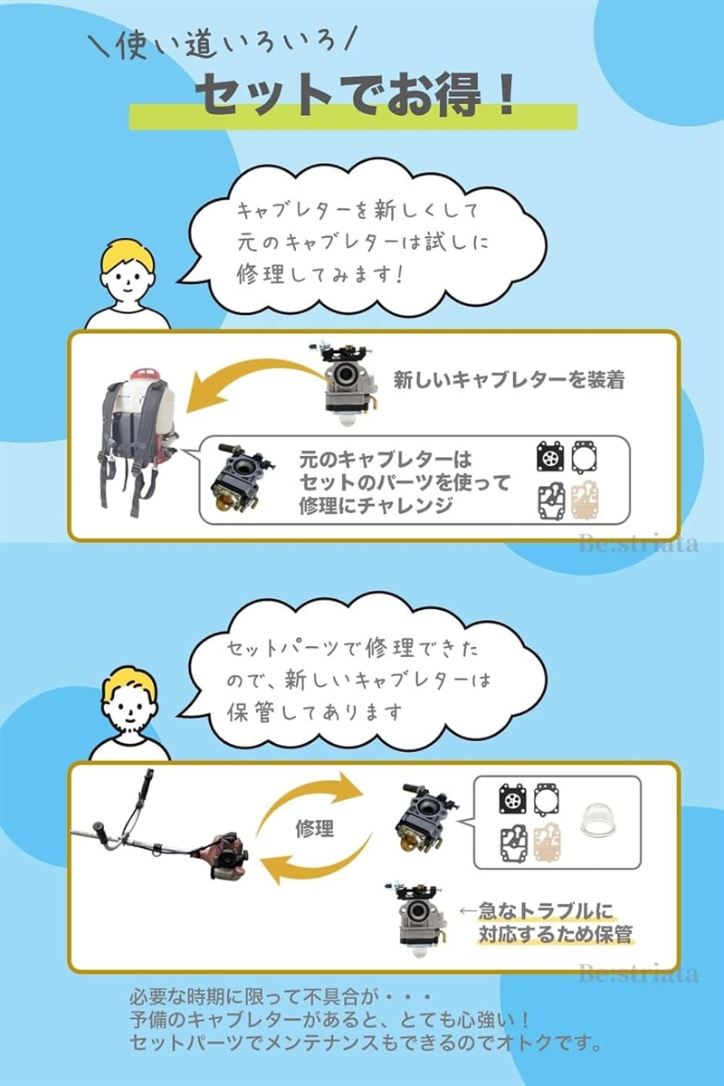 互換品】刈払機 互換品 キャブレター Walbro WYJタイプ OH 