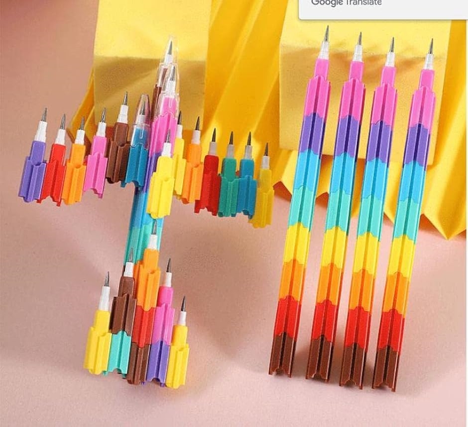ロケット鉛筆 ロケットえんぴつ 小学生(レインボー, 24本セット