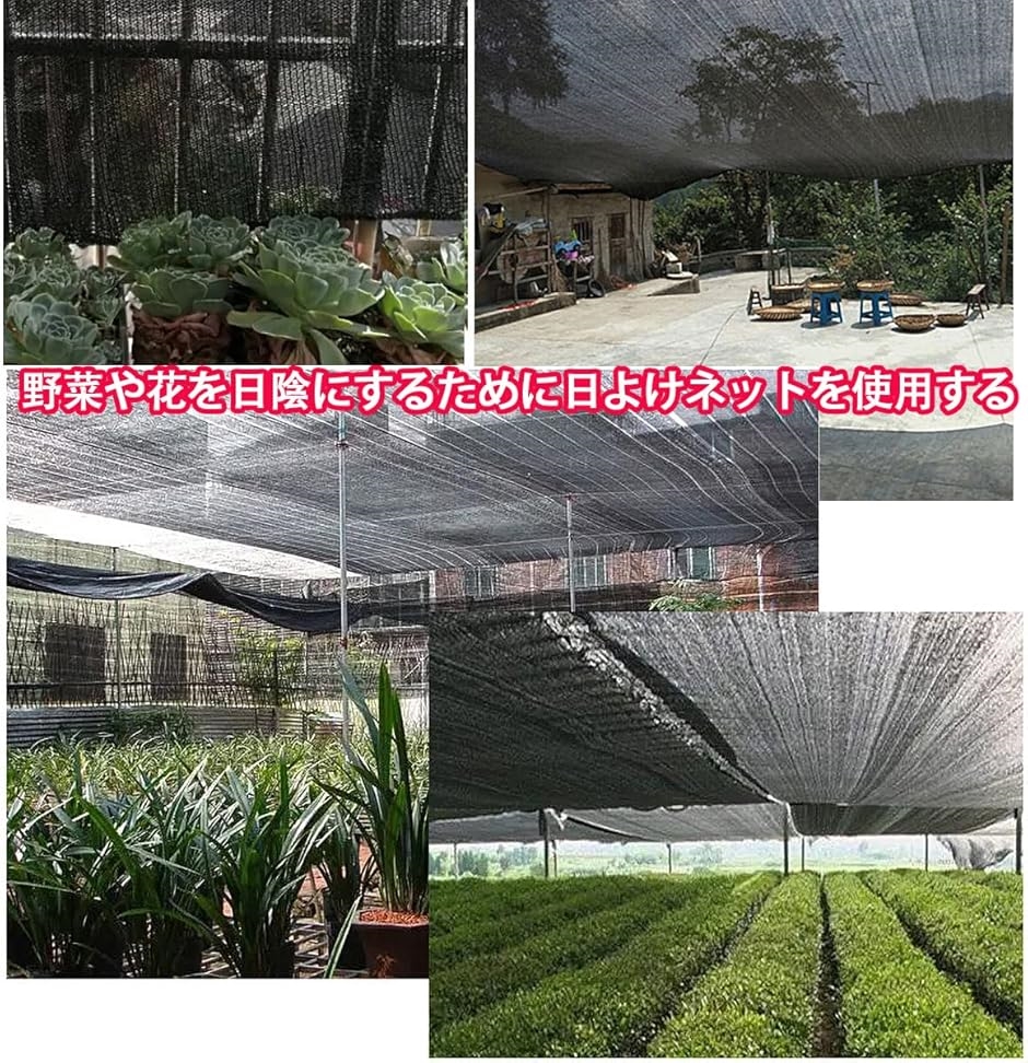 遮光ネット 日よけ シェード 防塵 高密度ポリエチレン 18ピン ベランダ カーポート ルーフ ヤード MDM (Black,  9Mx10M) | ブランド登録なし | 02
