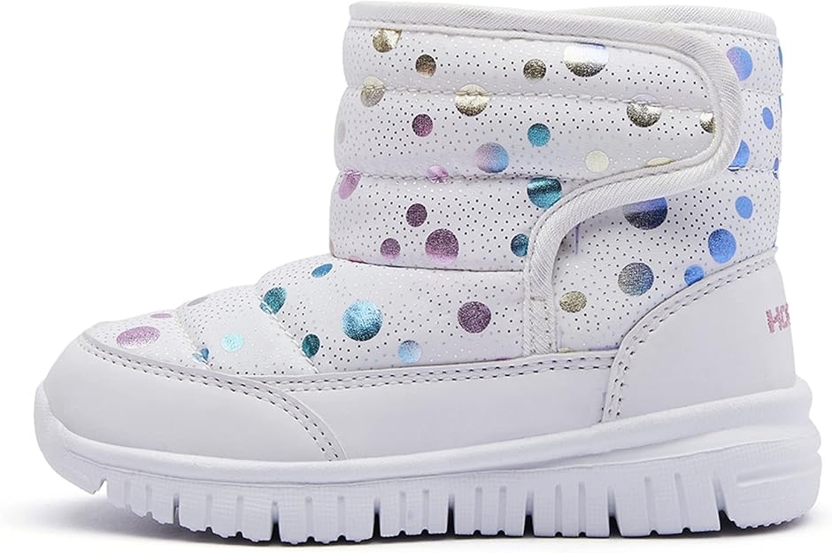 スノーブーツ キッズ ウインターブーツ ベビー 女の子 男の子 スノーシューズ 子供 冬用 MDM (02ホワイト,  15.5 cm 2.5E)