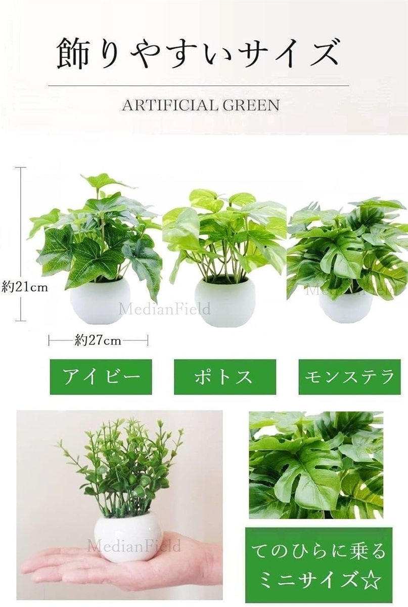 光触媒 観葉植物 鉢植え 消臭 抗菌 フェイク...の詳細画像3