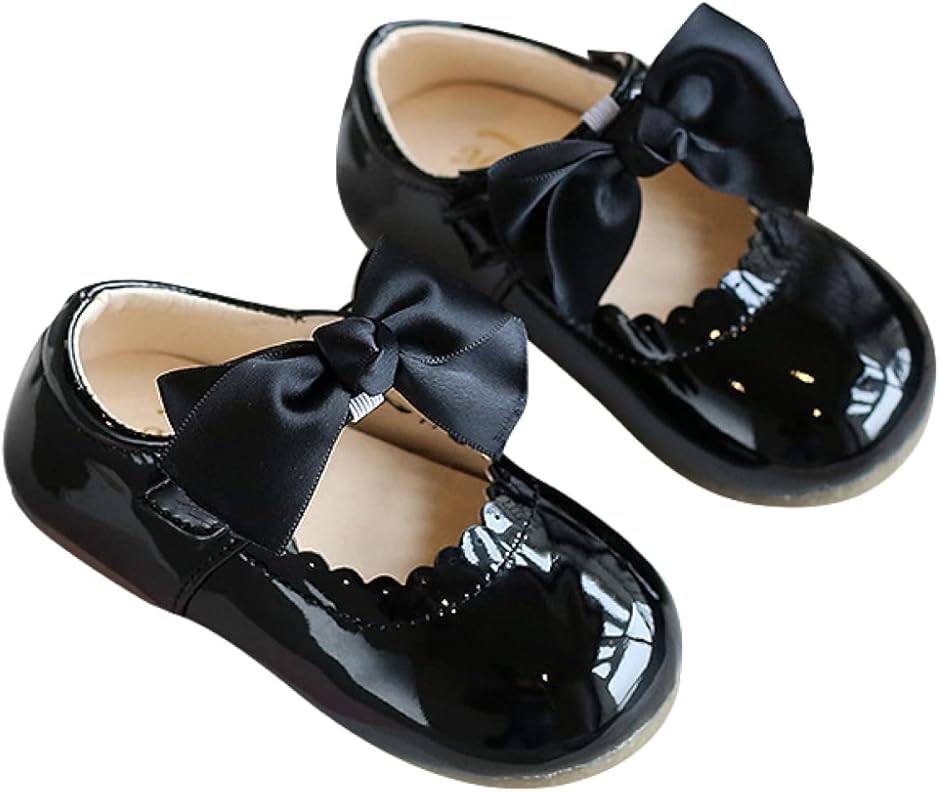 キッズ シューズ 女の子 ベビー フォーマル 靴 子供靴 結婚式 発表会 入園式(ブラック,  15.0〜15.5 cm)