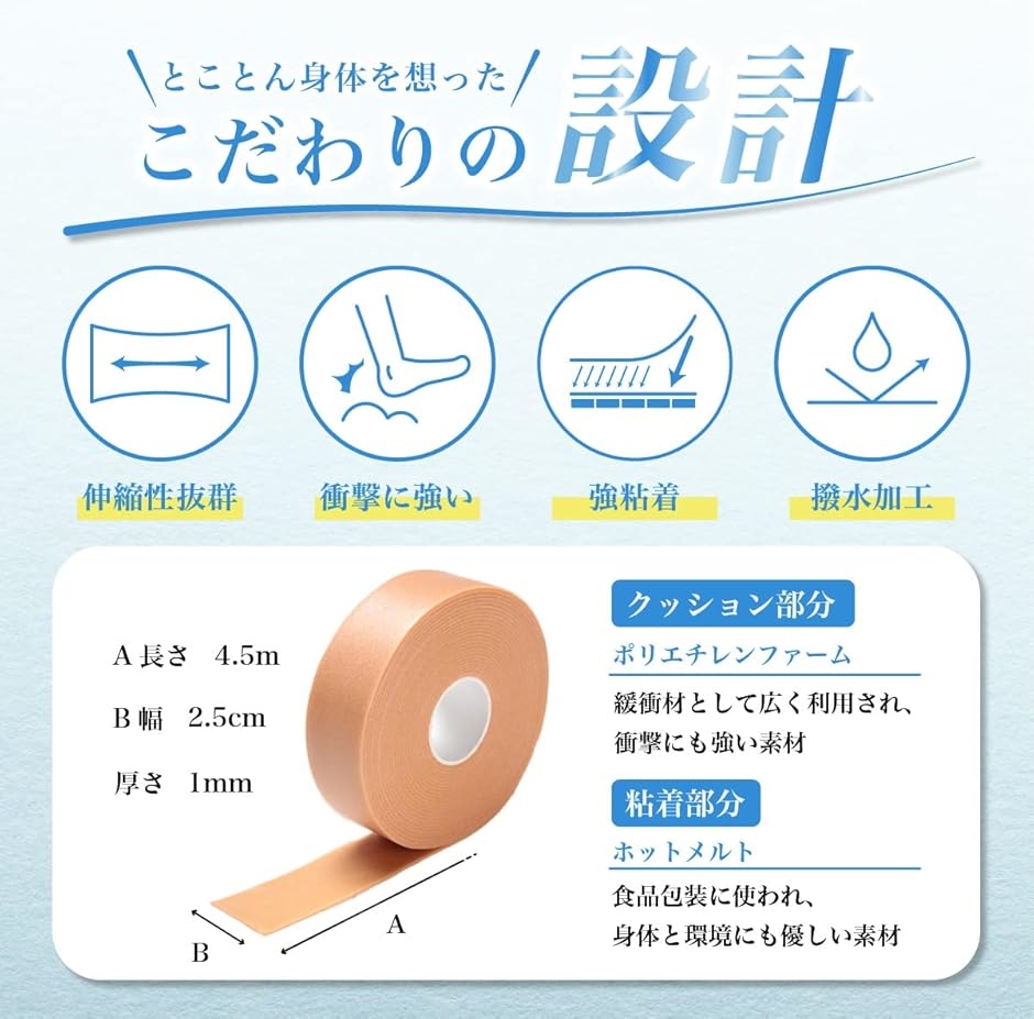 靴擦れ防止テープ くつずれ防止テープ かかと ...の詳細画像5