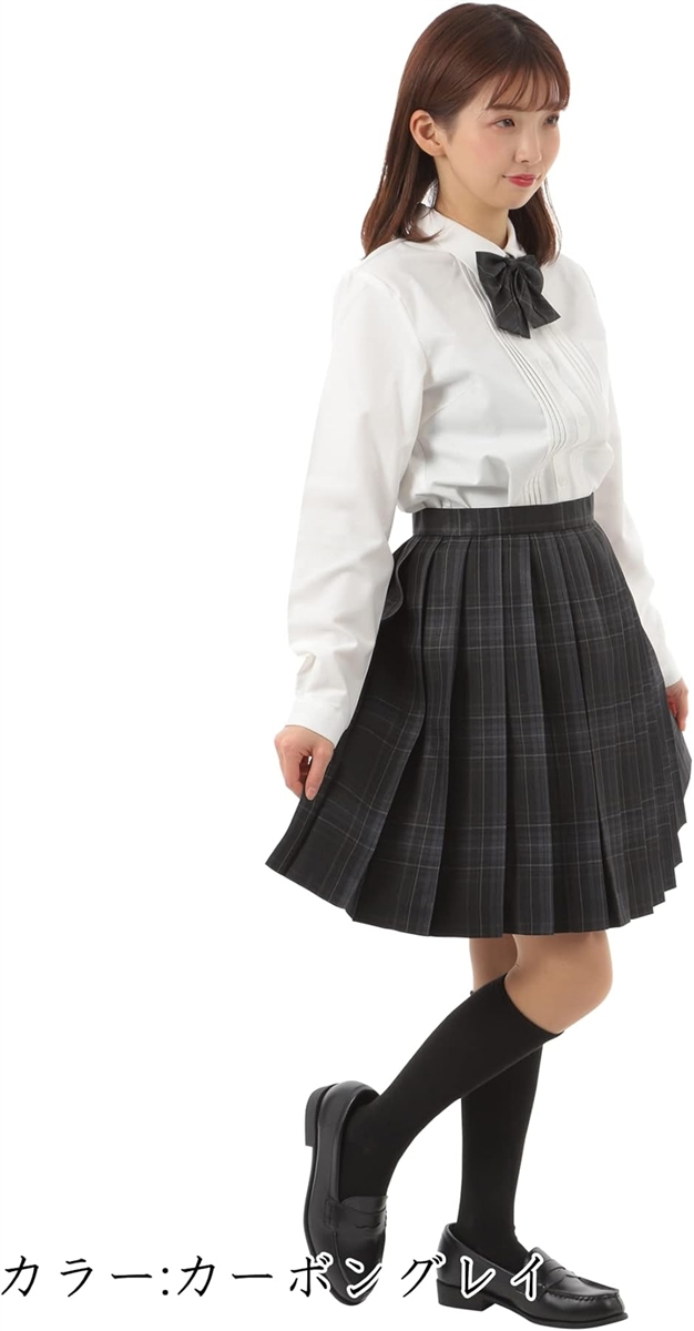 プリーツスカート チェック柄 丈48cm 膝上 スクールスカート 制服 女子