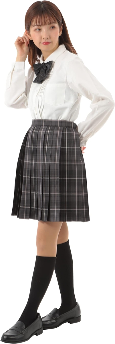 プリーツスカート チェック柄 丈48cm 膝上 スクールスカート 制服 女子