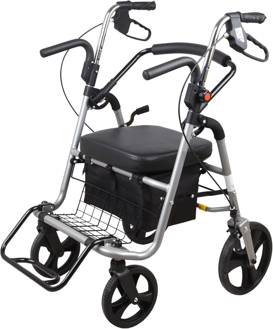 ［4290］3輪歩行車 折りたたみ 軽量 高さ調整 シルバーカー 美品 バッグ付 歩行器 シルバーカー アルミ製 折りたたみ 軽量 コンパクト 手押し車