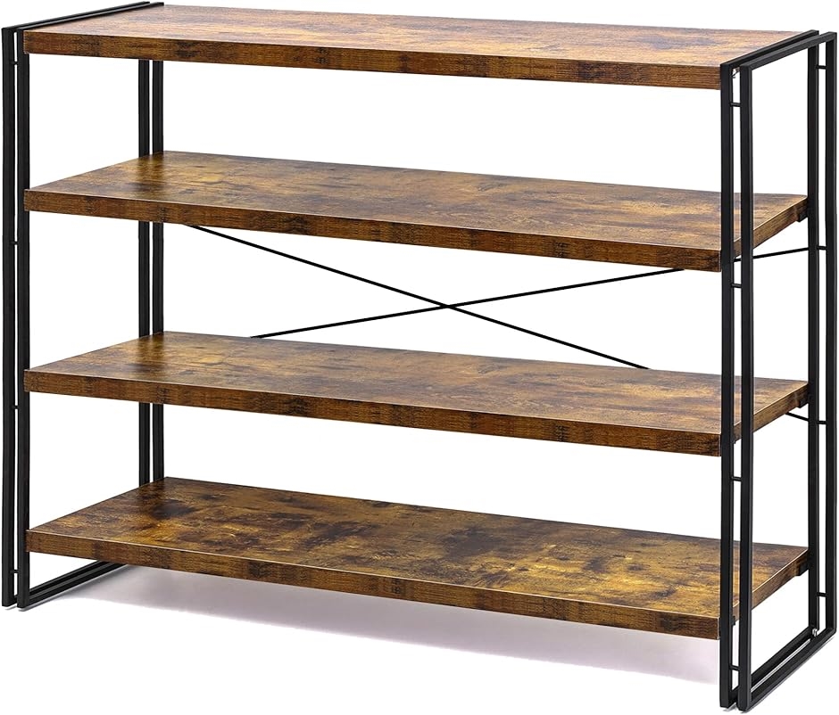 ラック 棚 オープンシェルフ 4段 収納 収納ラック スリム 木製棚板