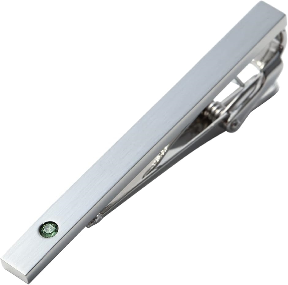 ネクタイピン スワロフスキー 誕生石 タイバー メンズ 日本製 12color(ペリドット)