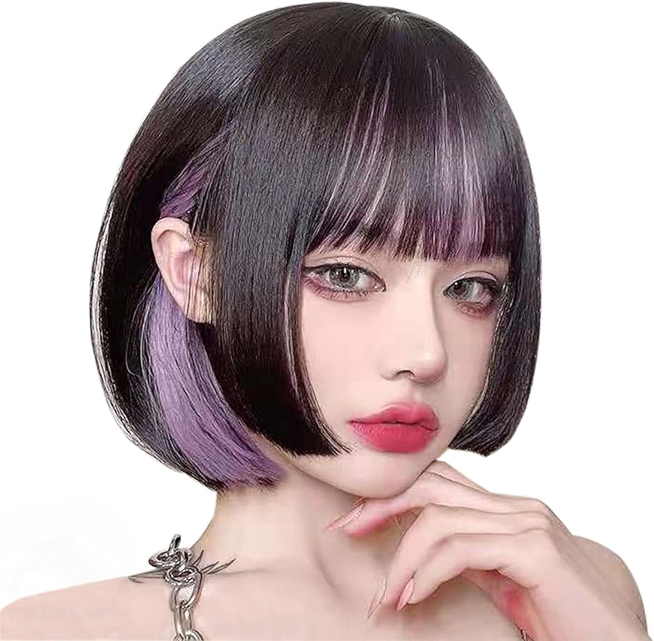 ウィッグ ボブ ショート フルウィッグ グラデーション 自然 姫カット
