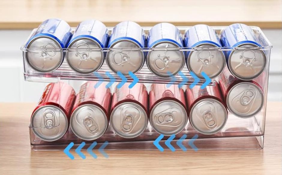 Fumemo 冷蔵庫 収納 缶 ビール ジュース トレイ 整理 ケース ボックス
