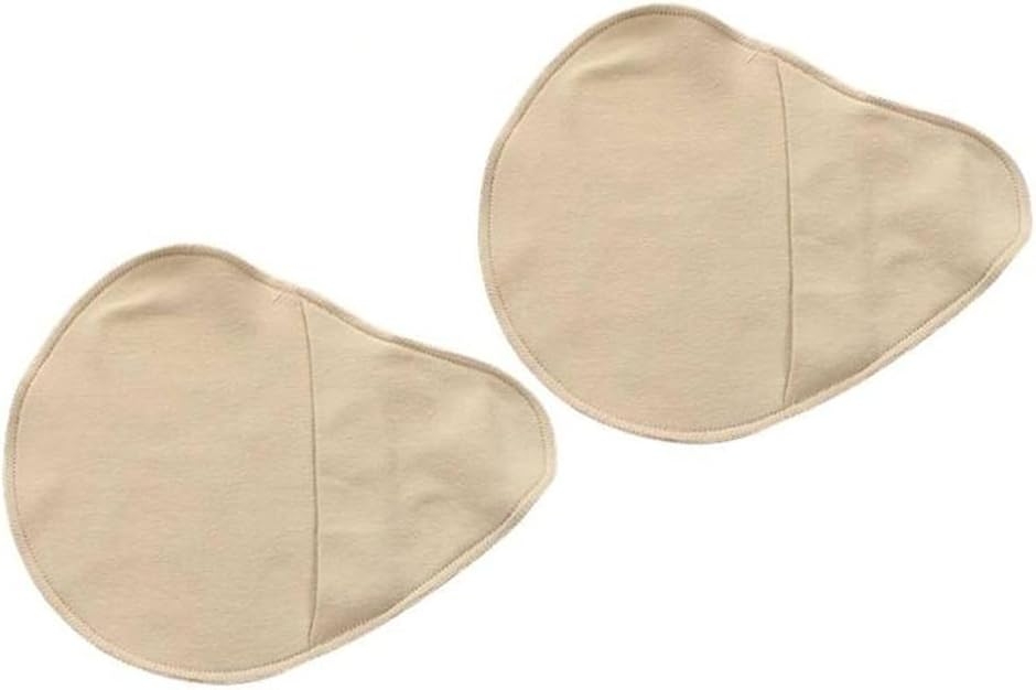 乳癌パッド シリコンパッド 専用カバー 2枚セット 人工乳房保護カバー ホックなし (ベージュ, L)