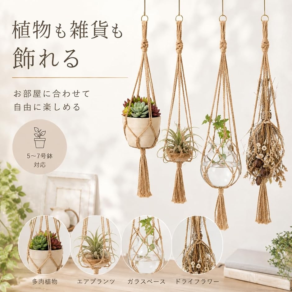 プラントハンガー ハンギングプランター 6本セット 観葉植物 鉢 吊り