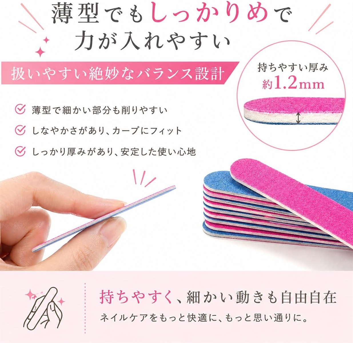 ネイルファイル 爪やすり 紙 つめやすり 爪ヤスリ エメリーボード ミニ