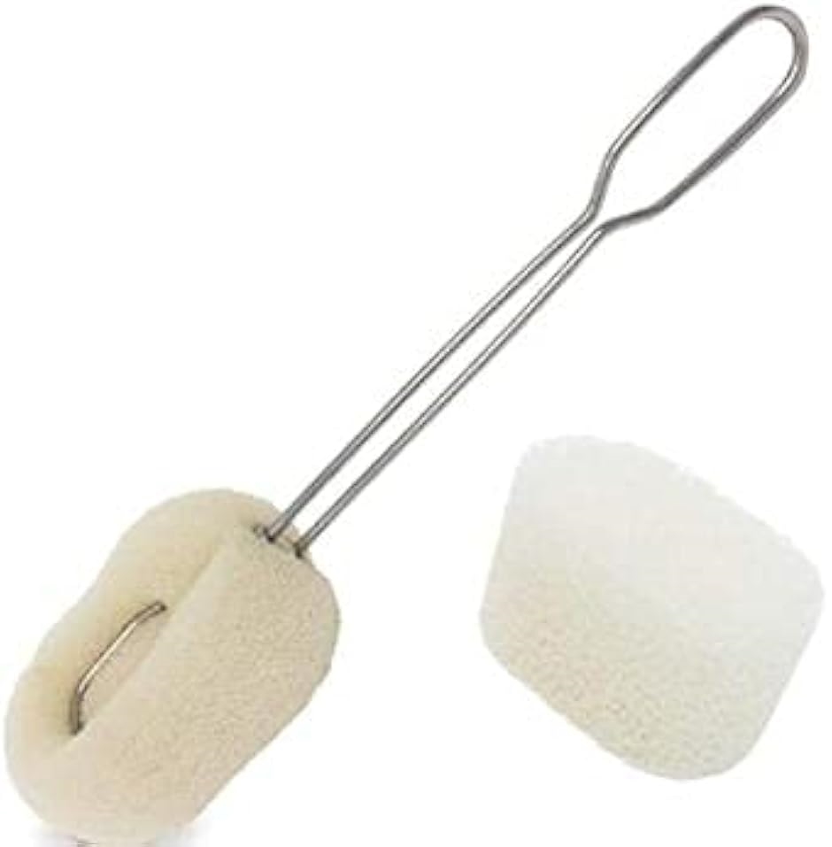 ボトルブラシ 交換用ブラシ3個付き 柄付き スポンジ 水筒 食器洗い 洗浄 キッチン シンク 掃除(1)